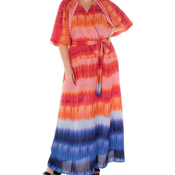 Maison Tara Sunset Striped Maxi Dress - Picture 1 of 12